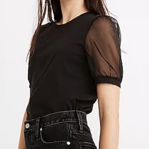 Madewell Sheer-Sleeve Knit Top